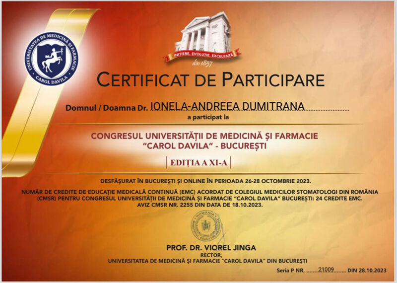 Certificate - Advanced concepts of digital dentistry based on DSD